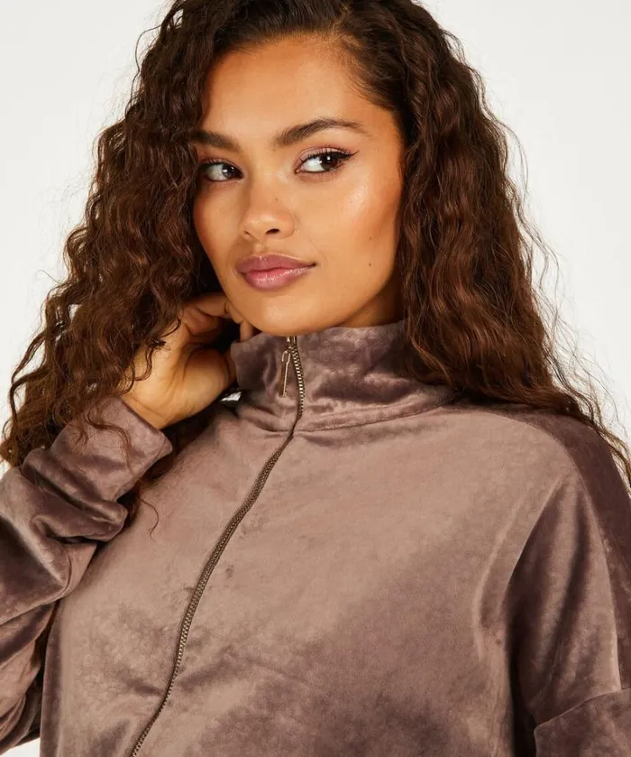 Hunkemller Velours Top 8211 Brown Brown 8211 Women Hunkemller Velours Top 8211 Brown Brown 8211 Women
