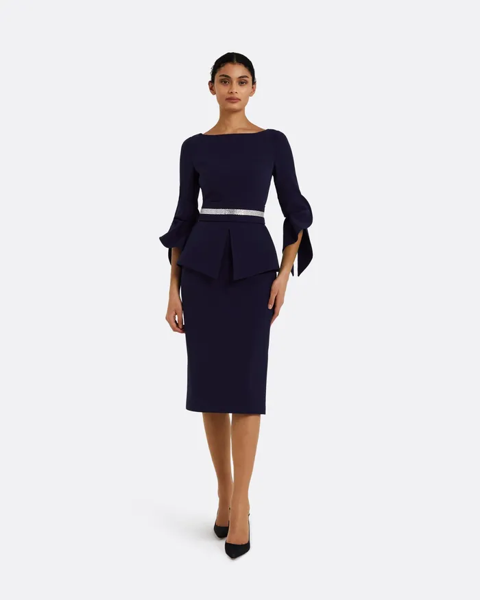 Icons Alondra Azurite Blue Midi Dress Azurite Blue Safiyaa Women