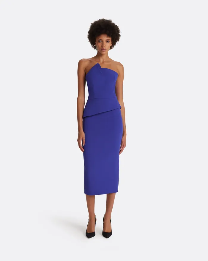 Icons Delani Azure Blue Midi Dress Azure Blue Safiyaa Women