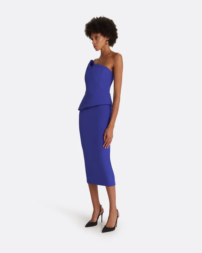 Icons Delani Azure Blue Midi Dress Azure Blue Safiyaa Women