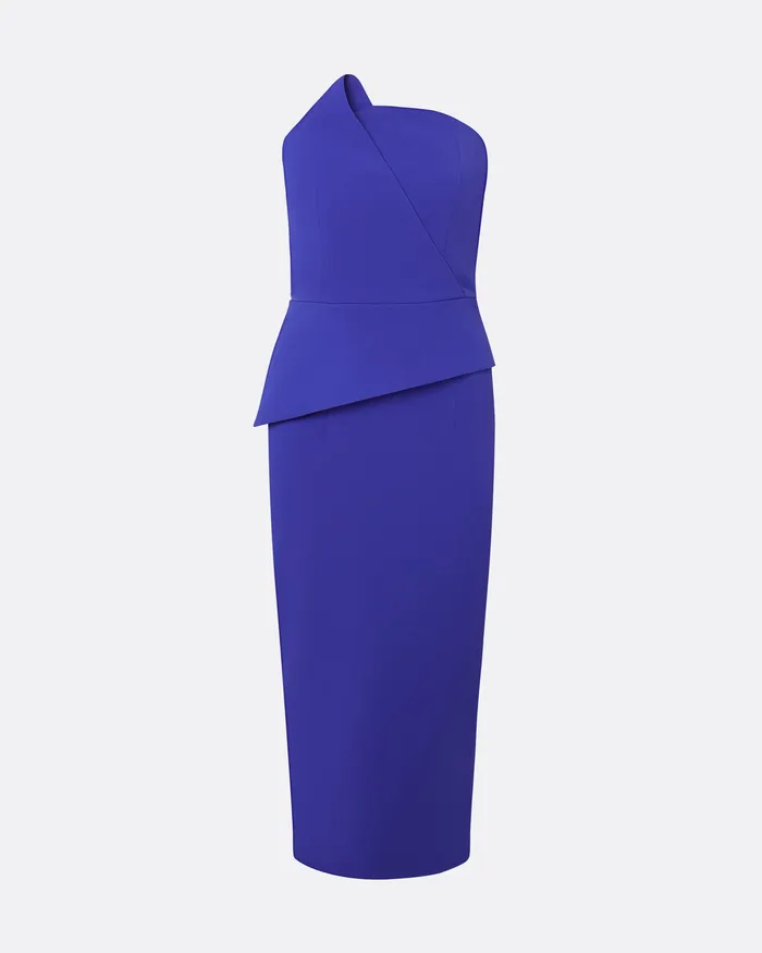 Icons Delani Azure Blue Midi Dress Azure Blue Safiyaa Women