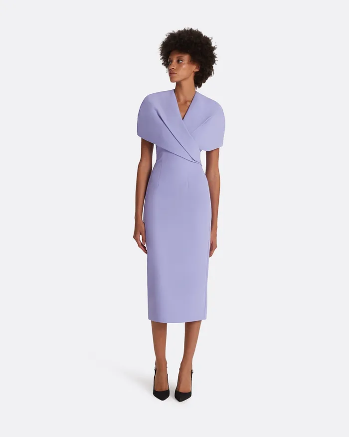Icons Safiyaa Women Flora Periwinkle Midi Dress Periwinkle