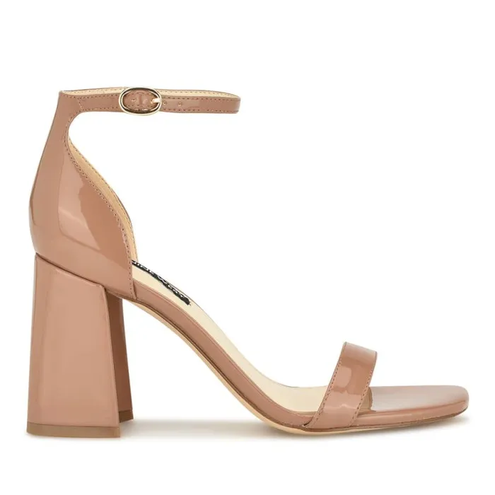 Ilea Ankle Strap Sandals Medium Natural Patent Women Nine West Sandals