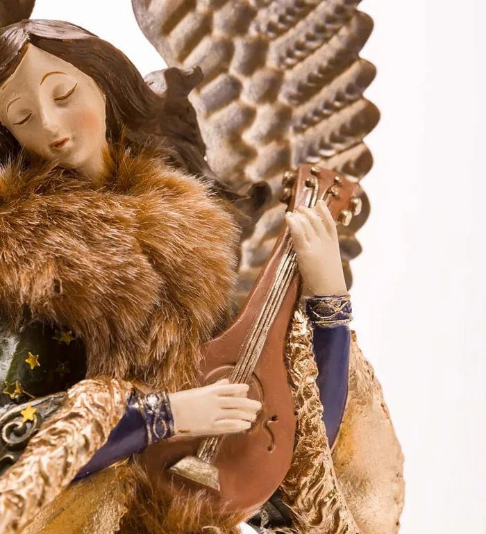 Indoor Living Angel In Long Green FauxFur Trimmed Coat With Deer Plow and Hearth Online
