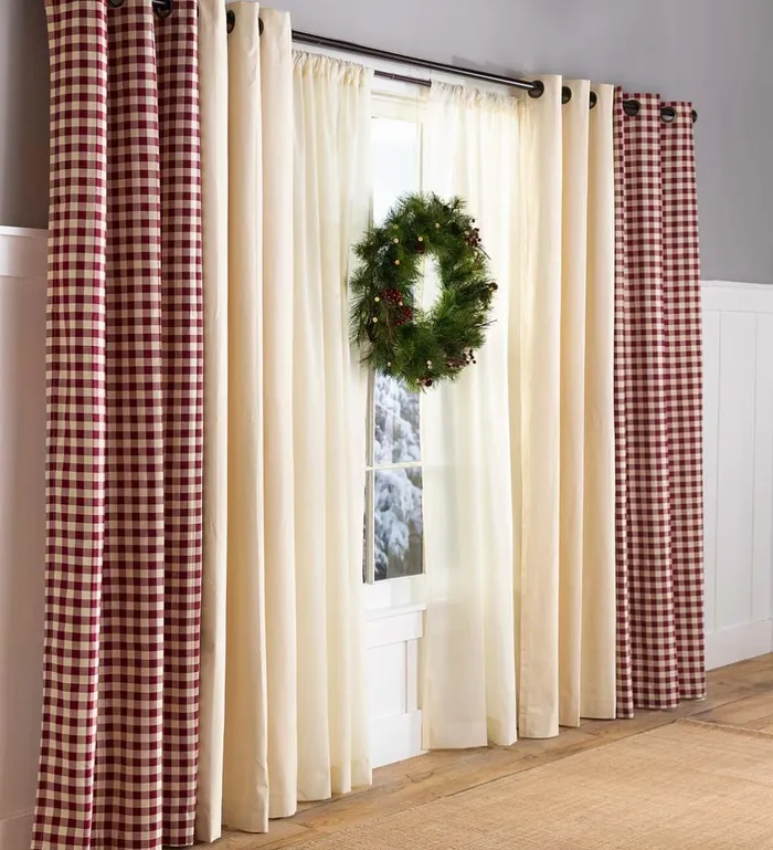 Indoor Living Thermalogic153 Energy Efficient Insulated Check GrommetTop Curtain Pairs Plow and Hearth Valances Indoor Living Thermalogic153 Energy Efficient Insulated Check GrommetTop Curtain Pairs Plow and Hearth Valances