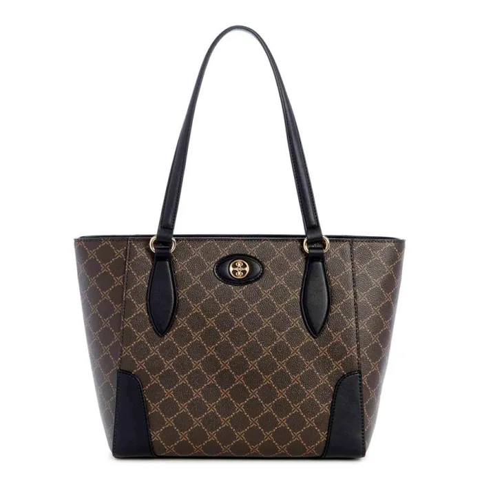 Innes Small Tote Shopper Brownblack Women Nine West Satchels and Shoulder Bags
