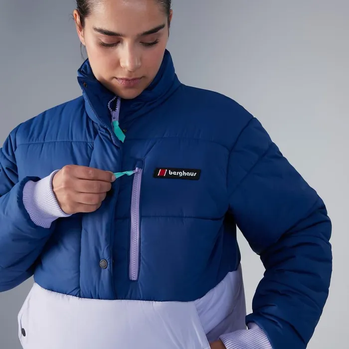 Insulated Women Berghaus Selapass Insulated Half Zip Jacket 8211 Blue Purple