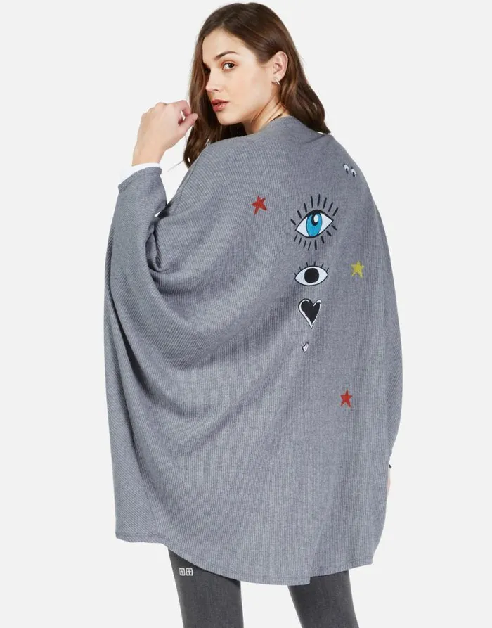Isla Cosmic Glam Eyes Heather Grey Women Lauren Moshi Sweaters and Knits