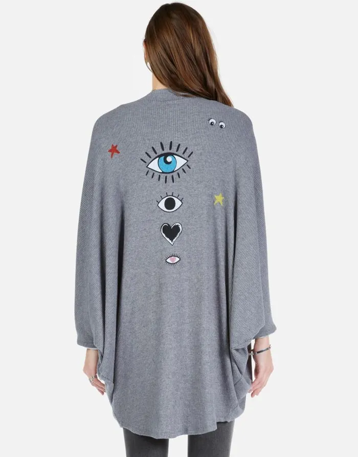 Isla Cosmic Glam Eyes Heather Grey Women Lauren Moshi Sweaters and Knits