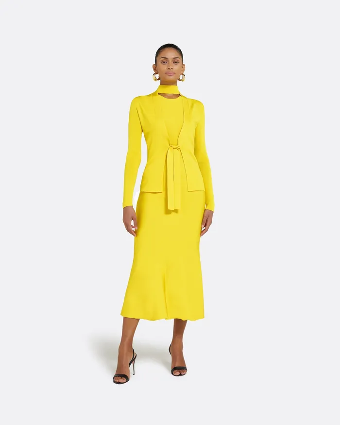 Jackets and Coats Mani Canary Knit Cardigan Canary Safiyaa Women