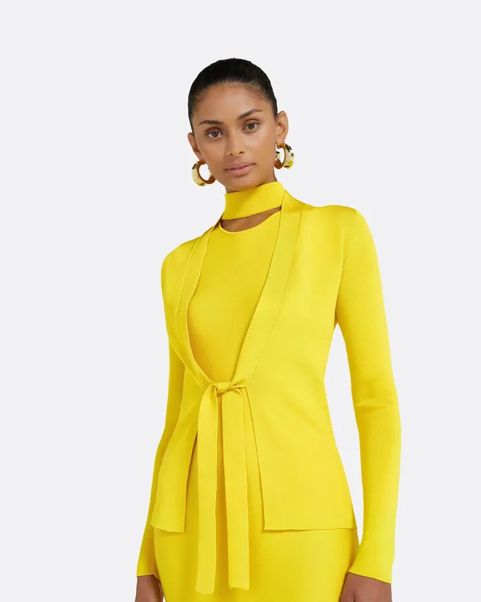 Jackets and Coats Mani Canary Knit Cardigan Canary Safiyaa Women