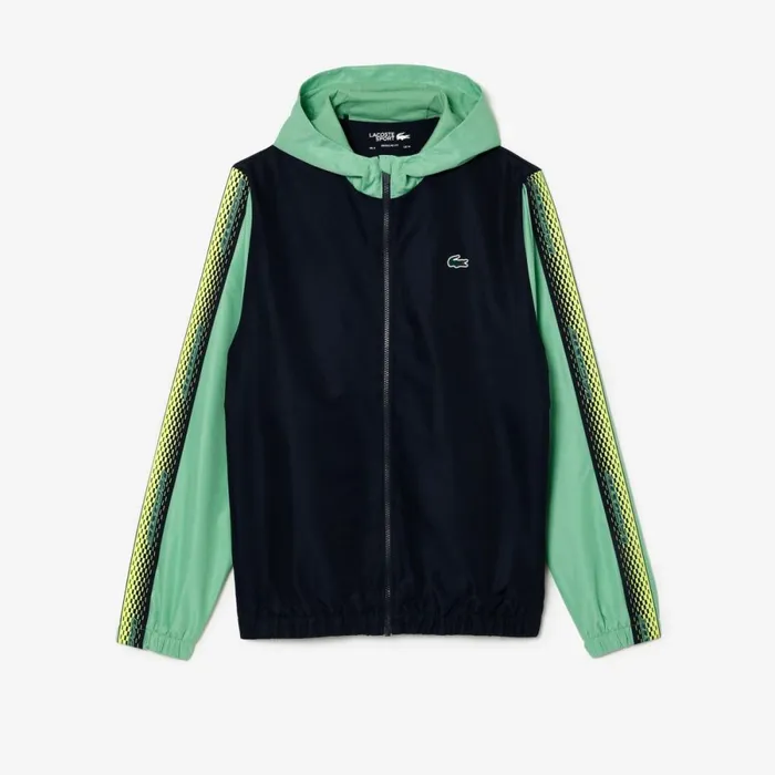 Jackets and Coats Men Lacoste Mens Regular Fit Tennis Sweatsuit Navy Blue Green Navy Blue Green Wti