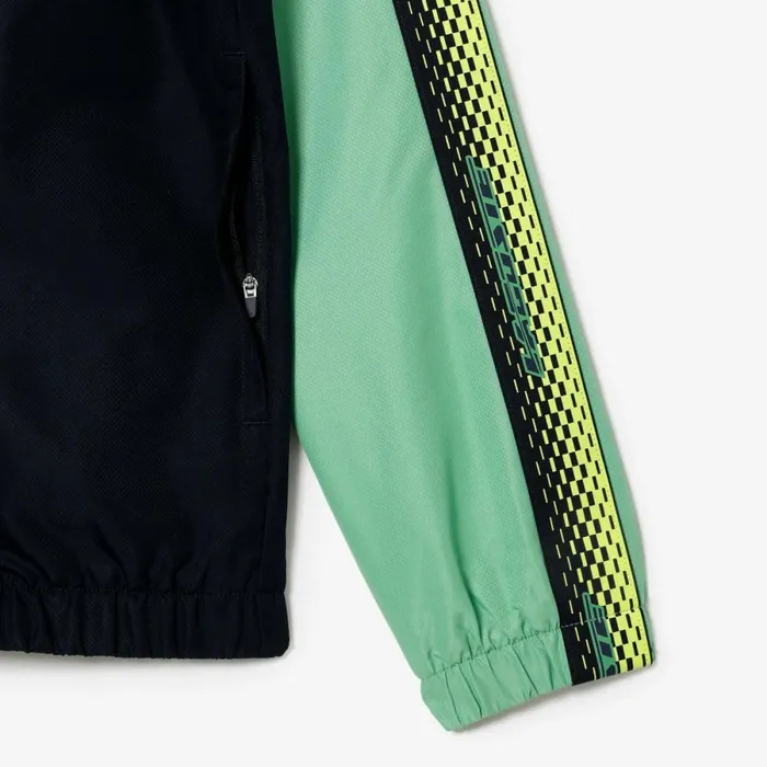 Jackets and Coats Men Lacoste Mens Regular Fit Tennis Sweatsuit Navy Blue Green Navy Blue Green Wti