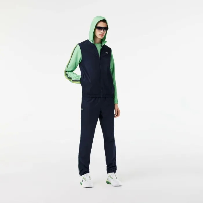 Jackets and Coats Men Lacoste Mens Regular Fit Tennis Sweatsuit Navy Blue Green Navy Blue Green Wti