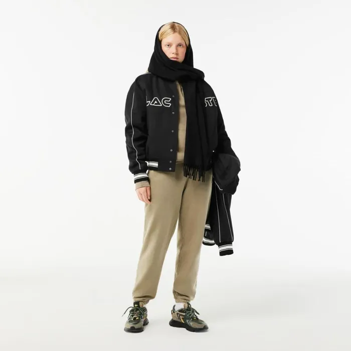 Jackets and Coats MenWomen Lacoste Unisex Embroidered Cotton Twill Bomber Jacket Black 031
