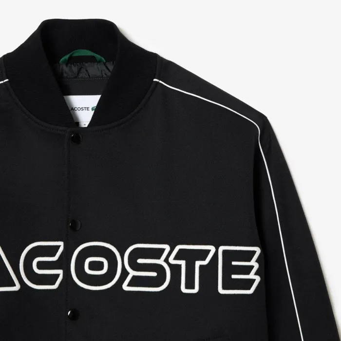 Jackets and Coats MenWomen Lacoste Unisex Embroidered Cotton Twill Bomber Jacket Black 031