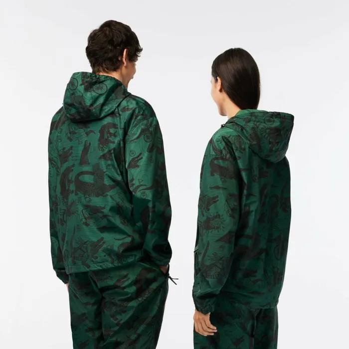 Jackets and Coats MenWomen Lacoste Unisex Lacoste X Netflix Printed Hooded Jacket Multicolor C50