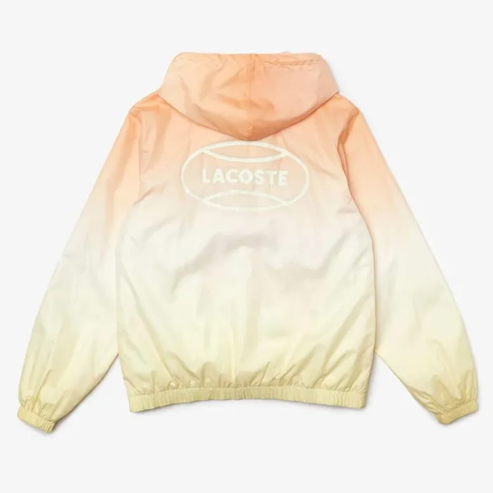 Jackets and Coats MenWomen Lacoste Unisex LIVE Lightweight Pullover Windbreaker Orange White Yellow Z81