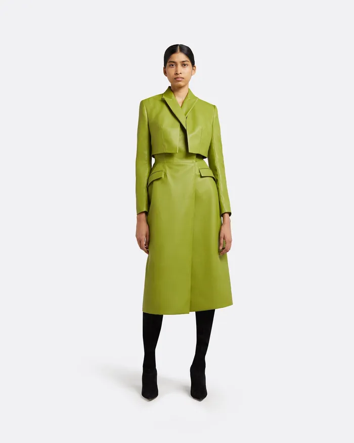 Jackets and Coats Women Ennis Woodbine Vegan Leather Coat Woodbine Safiyaa
