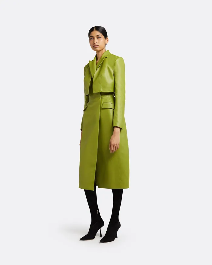 Jackets and Coats Women Ennis Woodbine Vegan Leather Coat Woodbine Safiyaa