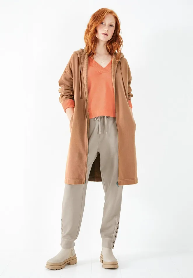 Jackets and Coats Women Hush Hooded Jersey Jacket Coffee