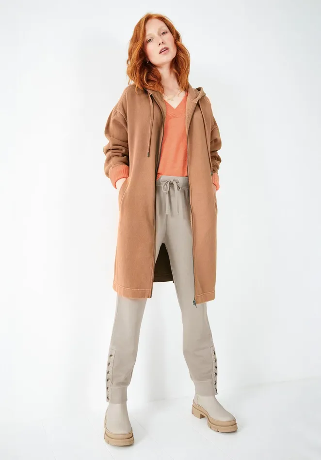 Jackets and Coats Women Hush Hooded Jersey Jacket Coffee