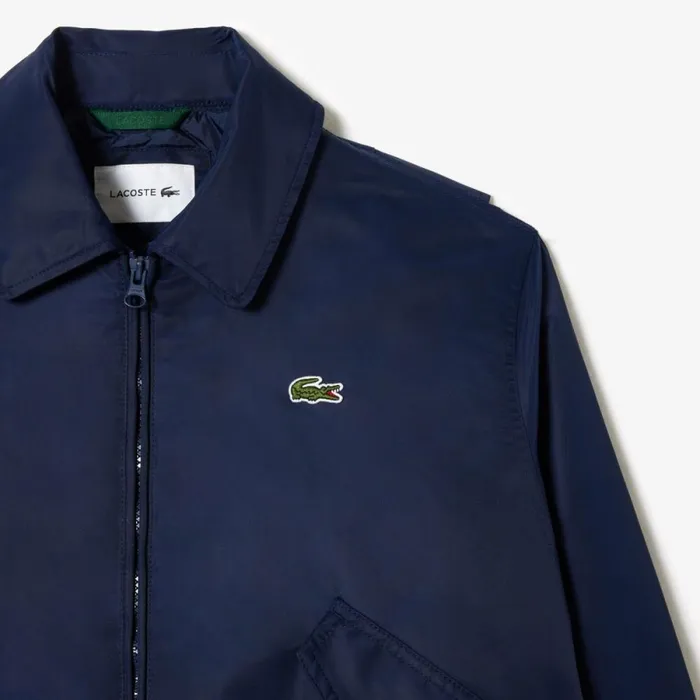 Jackets and Coats Women Lacoste Women039s Oversized Logo Back Nylon Bomber Jacket Navy Blue 166