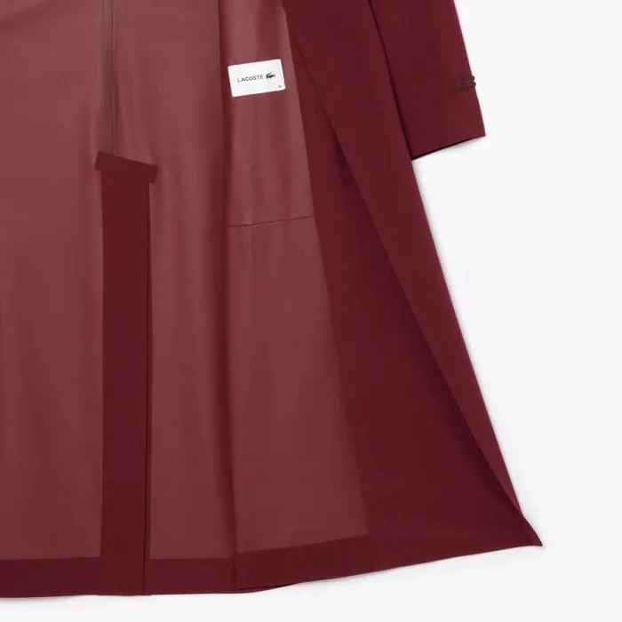 Jackets and Coats Women Lacoste Women039s Oversized Trench Coat Bordeaux Yup
