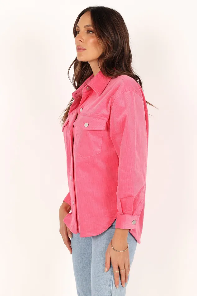 Jackets and Coats Women petalandpup Irena Double Pocket Shacket 8211 Pink Pink
