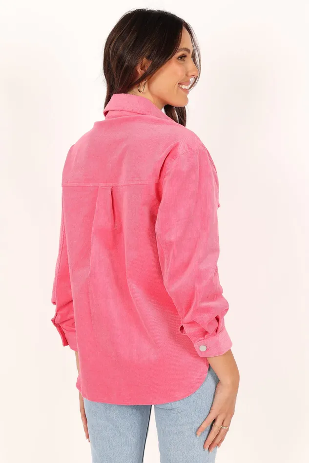 Jackets and Coats Women petalandpup Irena Double Pocket Shacket 8211 Pink Pink