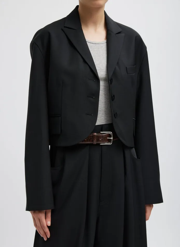 Jackets and Outerwear Women Tibi Tropical Wool Cropped Bomber Blazer