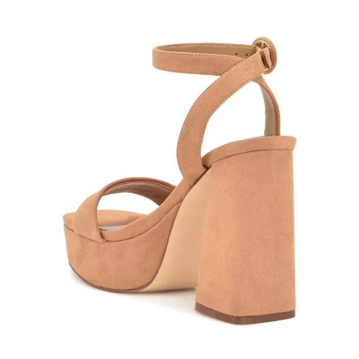 Jans Platform Sandals Cognac Suede Women Nine West Sandals Jans Platform Sandals Cognac Suede Women Nine West Sandals