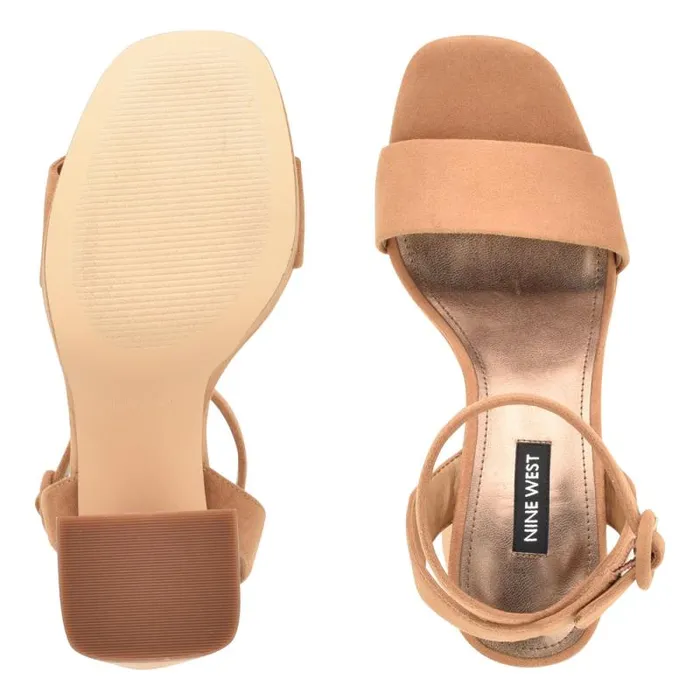 Jans Platform Sandals Cognac Suede Women Nine West Sandals Jans Platform Sandals Cognac Suede Women Nine West Sandals