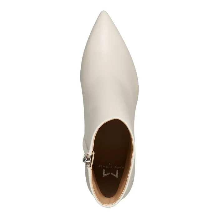 Jarli Pointy Ankle Bootie Ivory Leather Women Boots and Booties Marc Fisher