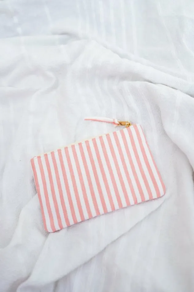 Jewelry and Accessories Handbags Easy Clothes Pink Striped Malou Pouch Pink Jewelry and Accessories Handbags Easy Clothes Pink Striped Malou Pouch Pink