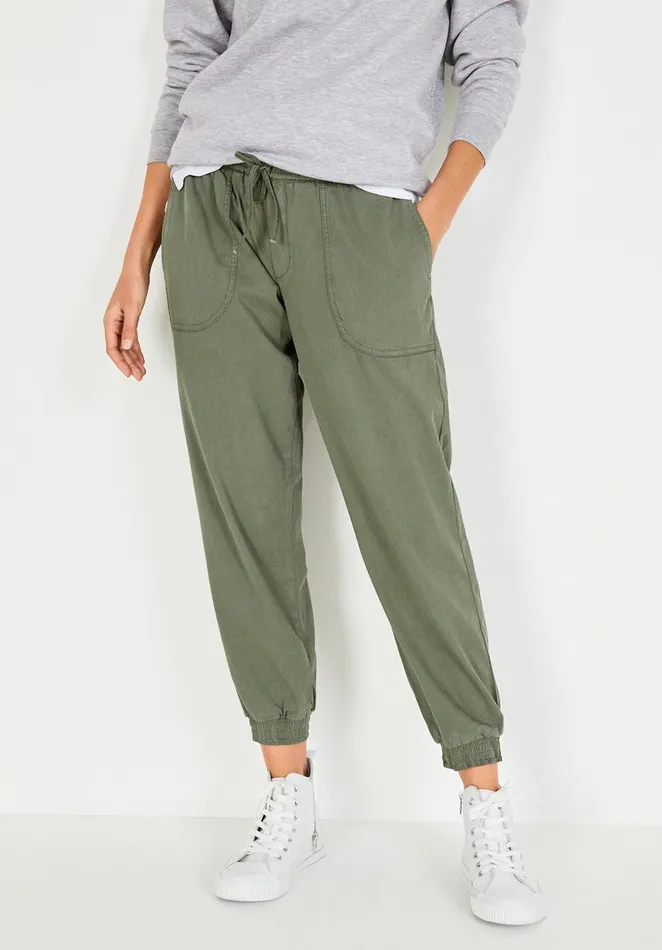 Joggers and Leggings Women Hush Aneesha Twill Joggers Khaki