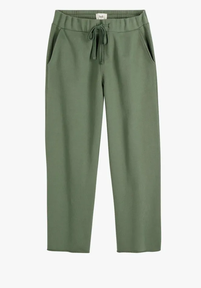 Joggers and Leggings Women Hush Cropped Wide Leg Joggers Khaki Green