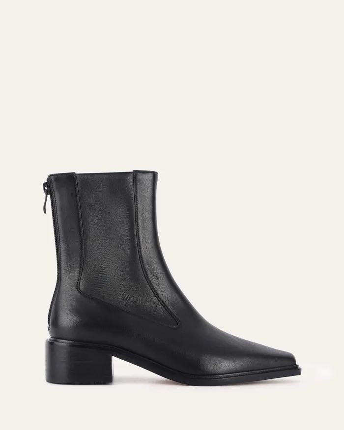 jomercer ANKLE BOOTS Women Olympia flat ankle boots black leather