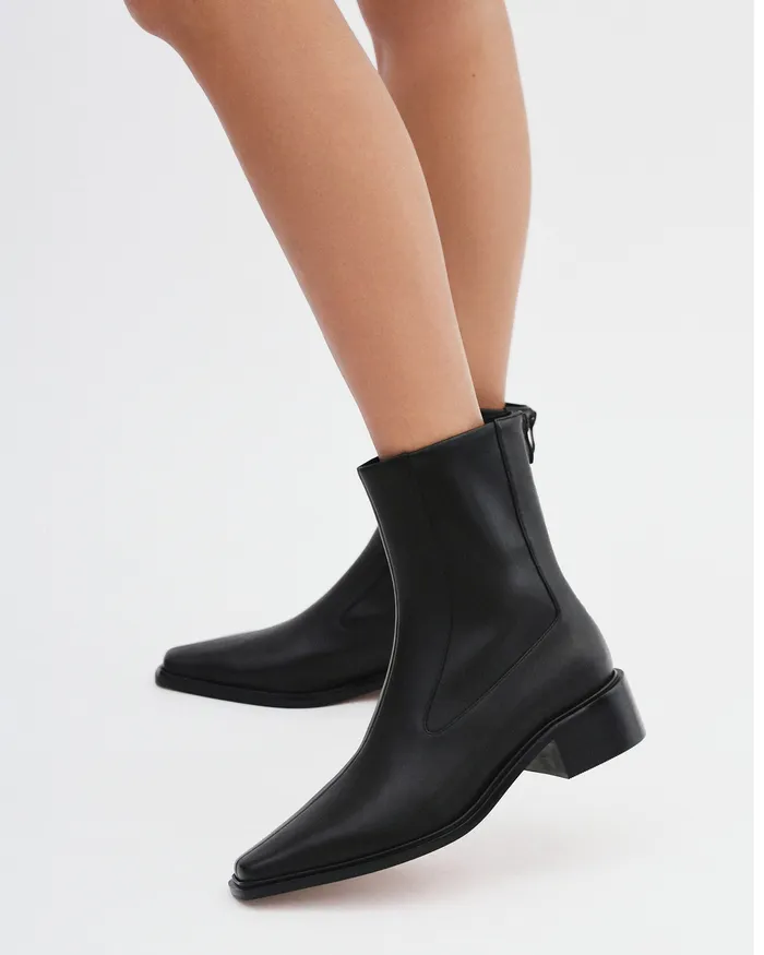 jomercer ANKLE BOOTS Women Olympia flat ankle boots black leather jomercer ANKLE BOOTS Women Olympia flat ankle boots black leather