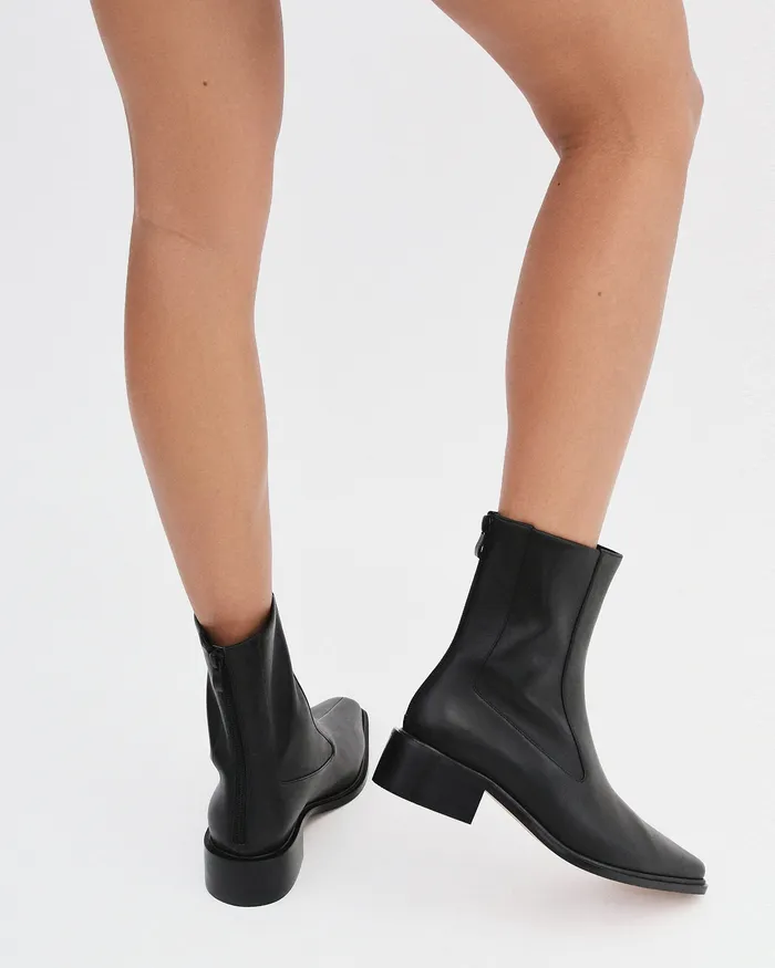jomercer ANKLE BOOTS Women Olympia flat ankle boots black leather jomercer ANKLE BOOTS Women Olympia flat ankle boots black leather