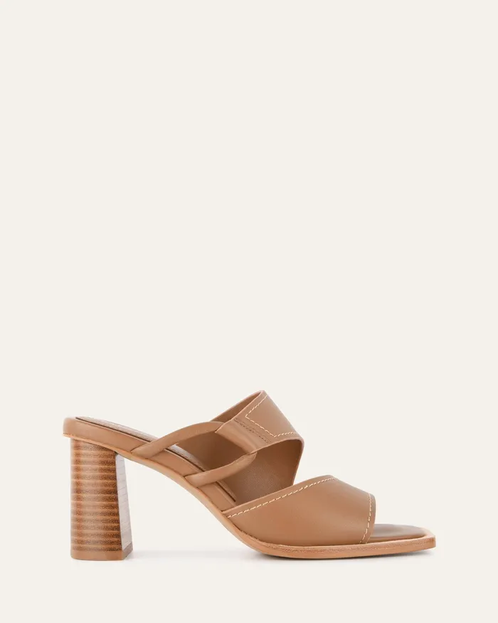 jomercer Cammy mid heel sandals tan leather Women MID SANDALS
