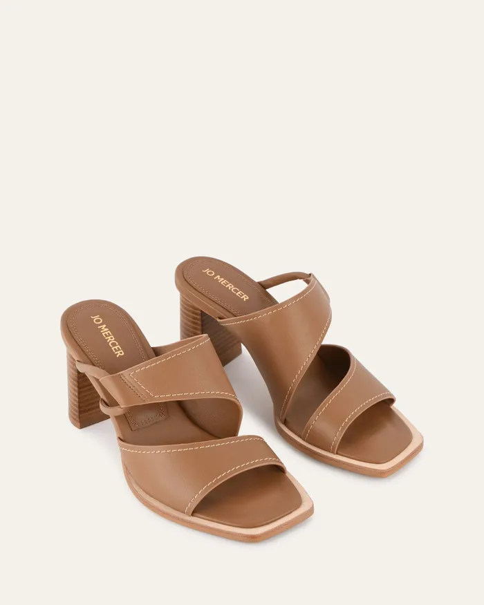 jomercer Cammy mid heel sandals tan leather Women MID SANDALS jomercer Cammy mid heel sandals tan leather Women MID SANDALS