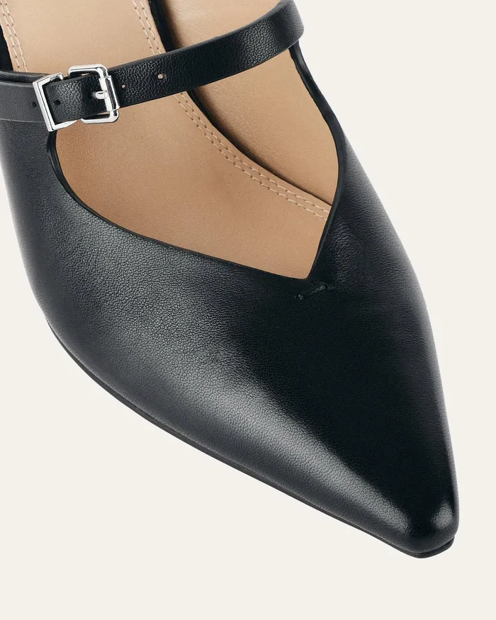 jomercer Ingrid mid heel black leather Women MID HEELS jomercer Ingrid mid heel black leather Women MID HEELS