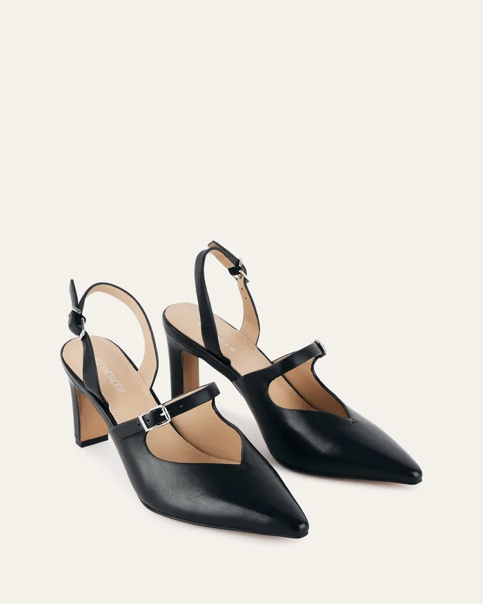 jomercer Ingrid mid heel black leather Women MID HEELS jomercer Ingrid mid heel black leather Women MID HEELS