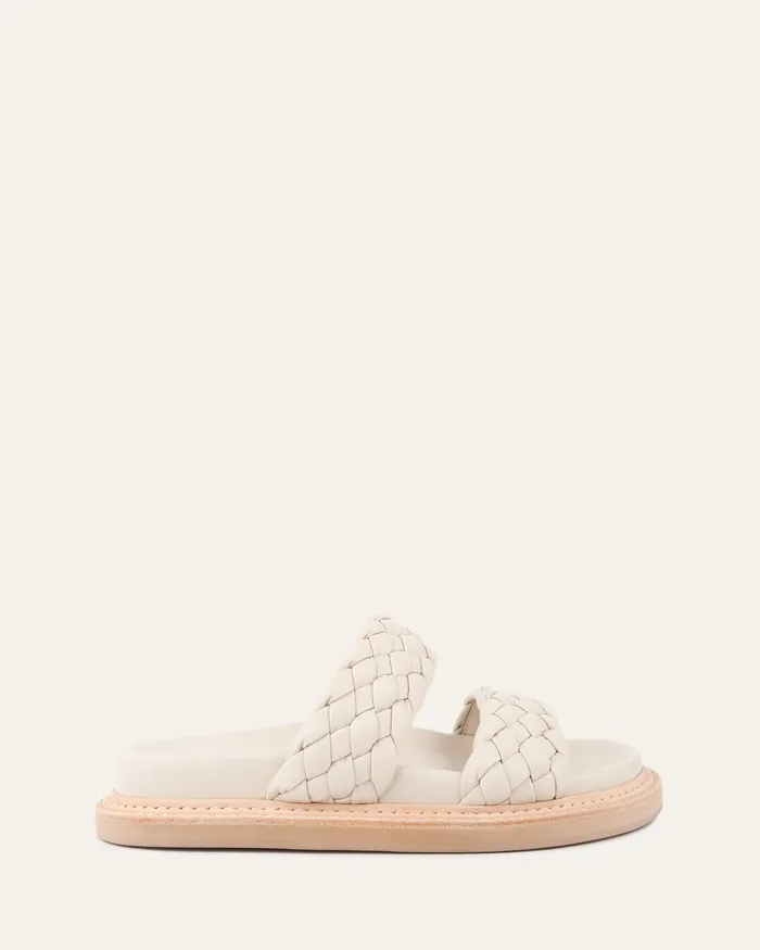 jomercer Vega flat sandals off white leather Women FLAT SANDALS
