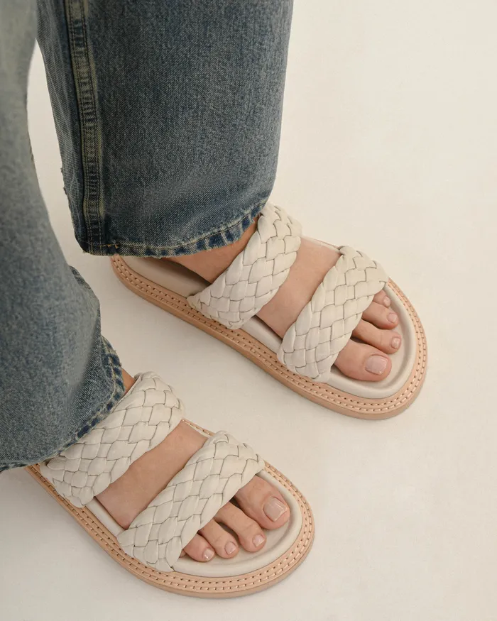 jomercer Vega flat sandals off white leather Women FLAT SANDALS jomercer Vega flat sandals off white leather Women FLAT SANDALS