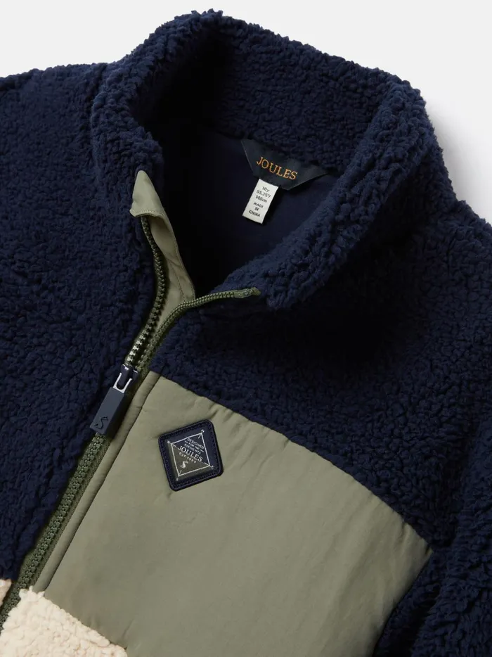 Joules Coats and Jackets Boys Navy Blue Zip Up Borg Fleece Jacket