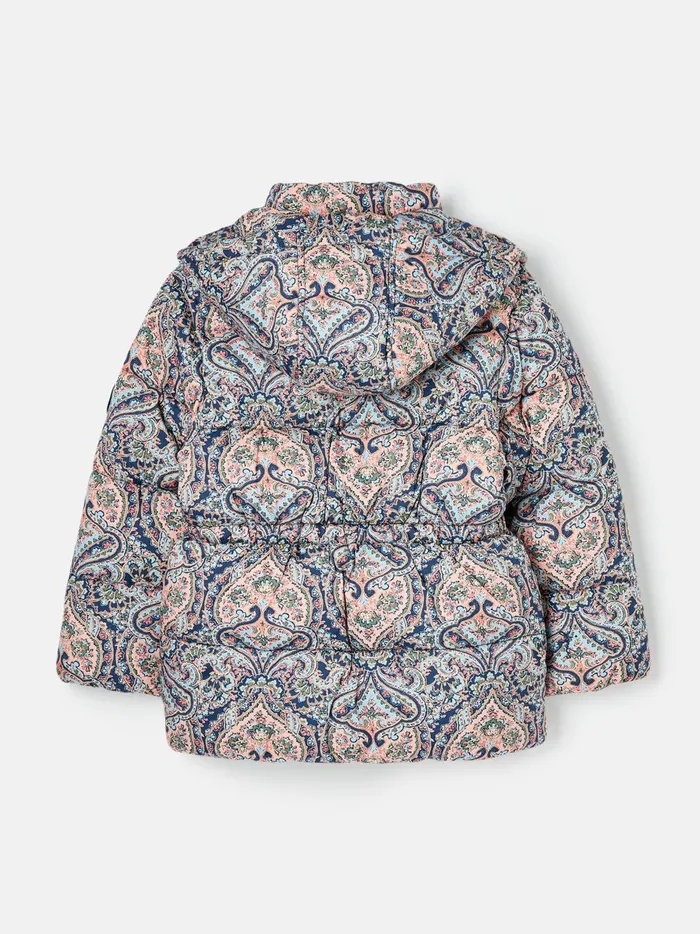 Joules Coats and Jackets Girls Navy Blue Printed Showerproof Coat