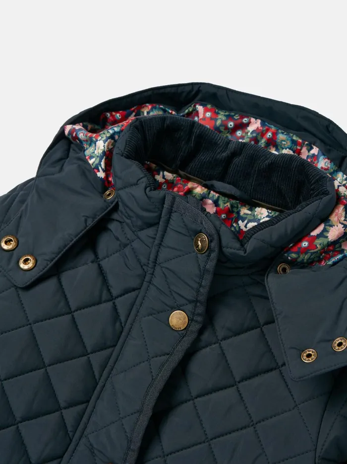 Joules Coats and Jackets Girls Navy Showerproof Padded Quilted Coat