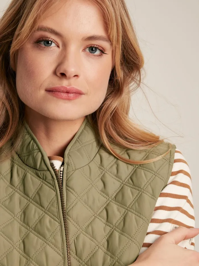 Joules Coats and Jackets Women Green Showerproof Diamond Quilted Gilet